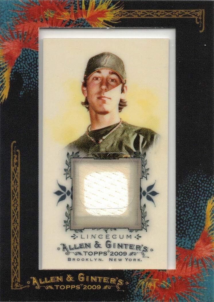 2009 Topps Allen & Ginter Relics #AGR-TL Tim Lincecum Game Worn Giants Jersey Baseball Card