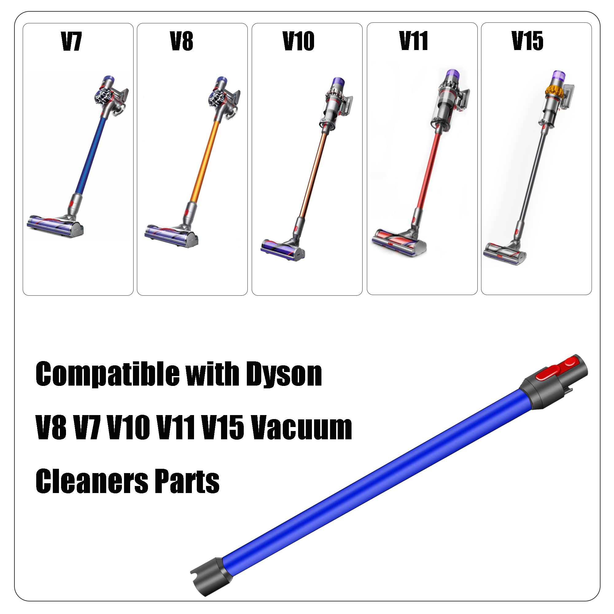 Italdos Tubo Telescopico Asta Rigida Prolunga compatibile per Dyson V11 V10 V15 V8 V7 Lunghezza 73cm Tubo a Sgancio Rapido - Blu