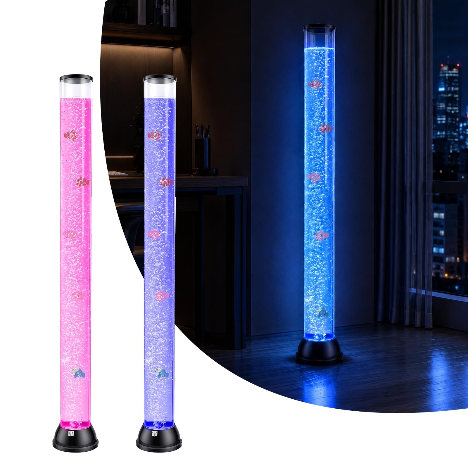 120 cm Sensory Bubble Tube Lampe, LED-Aquarium-Deko Nachtlicht