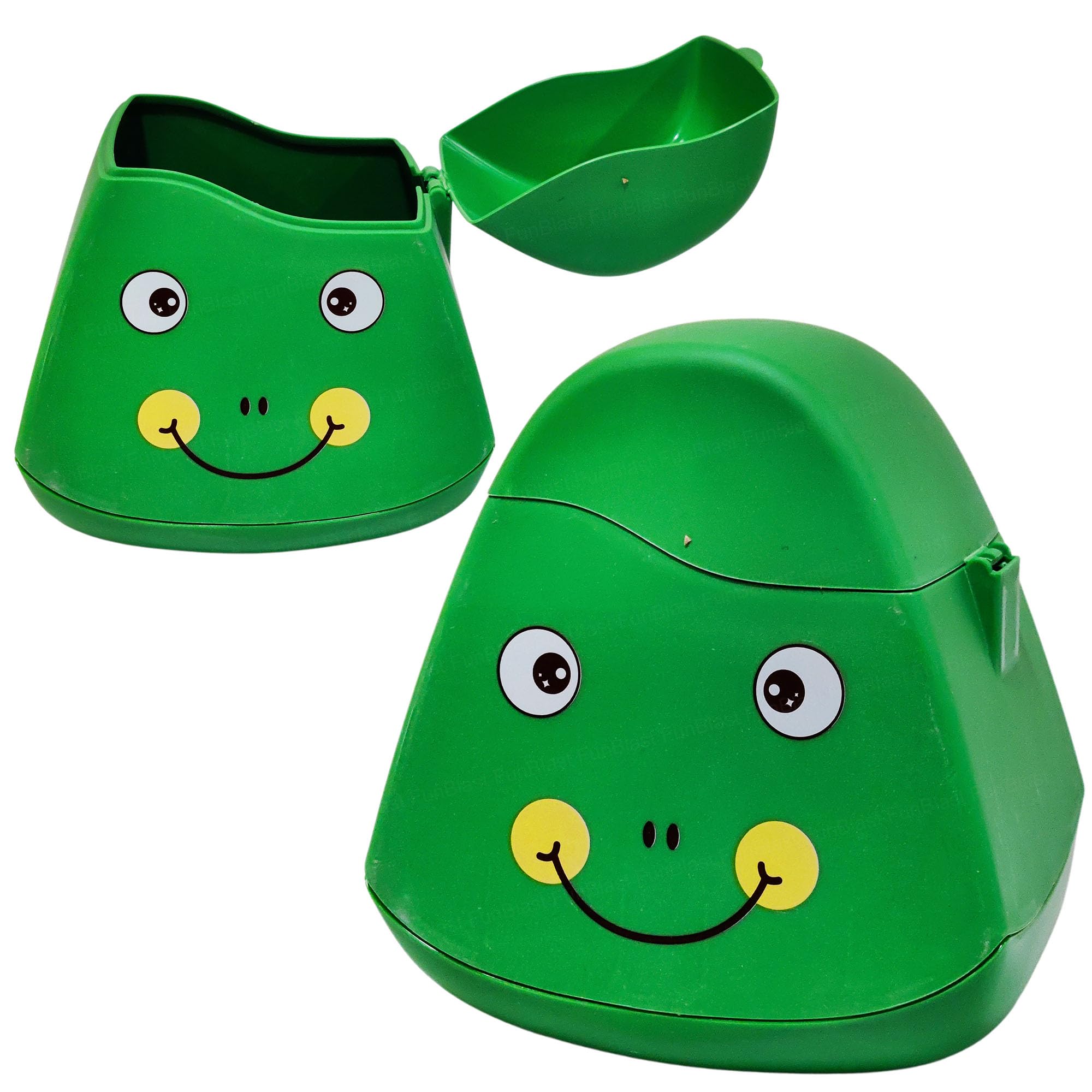 FunBlast Table Dustbin Desktop Bin, Cartoon Trash Can with Swing Top Lid, Portable Dustbin, Mini Waste Disposal Bin for Car Office Desk and Home Use (Green)-image-7