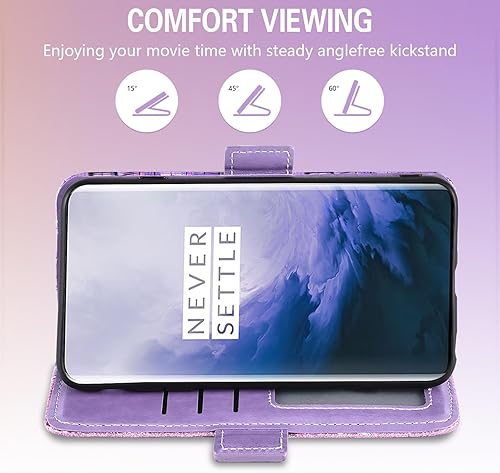 Miniatura 4 de Asuwish Funda para teléfono para OnePlus 7 Pro con protector de pantalla y tarjetero abatible con purpurina para OnePlus7Pro 5G One Plus 1+7 1Plus