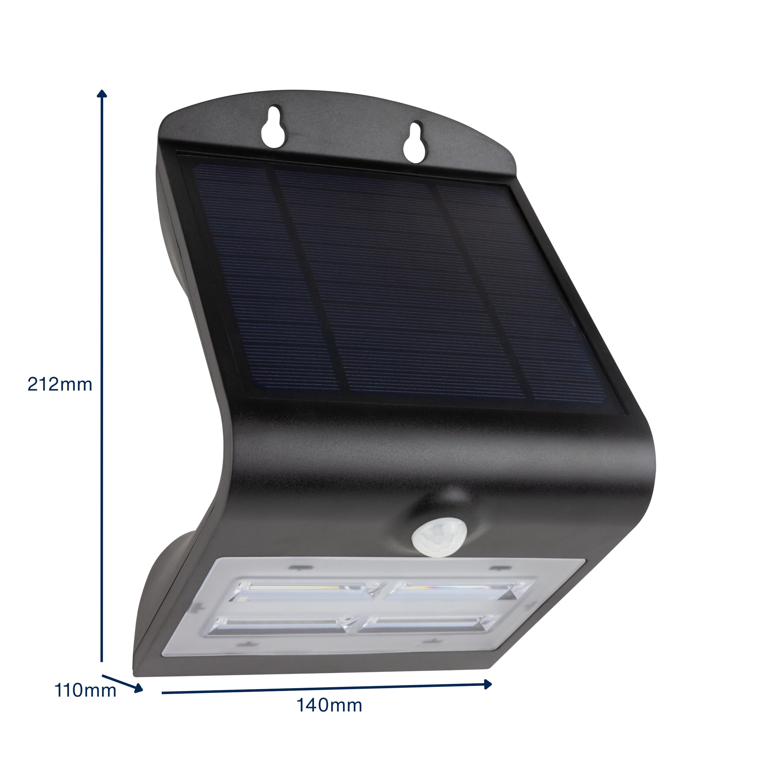 REV BUTTERFLY Außenleuchte mit Bewegungsmelder 2000mAh, Li-Ion, Led Strahler außen, IP54, Solar Panel 2,3Wp, 3,2W, schwarz (Packung mit 2)