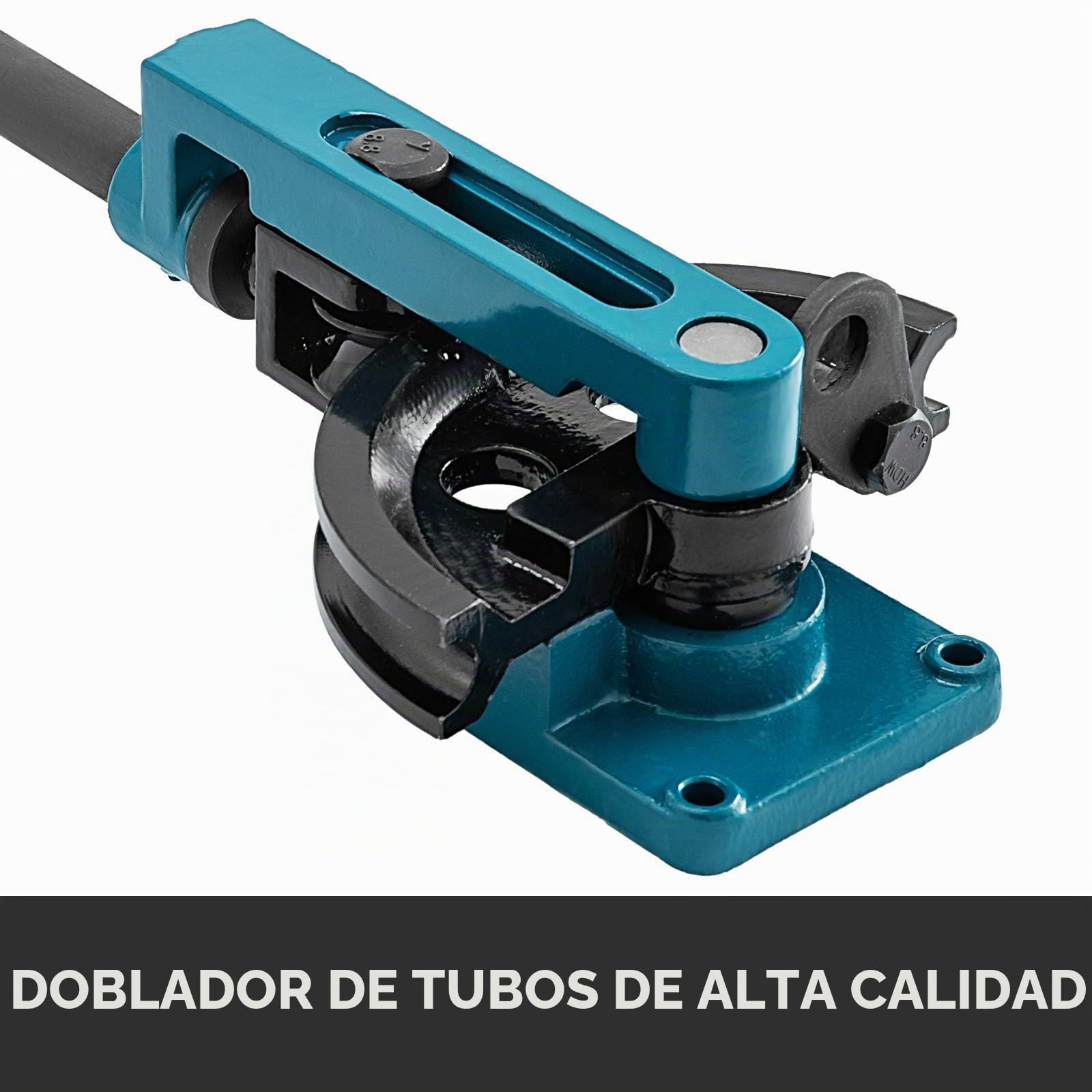 VEVOR Dobladora de Tubos, Máquina Doblador de Tubos, Dobladora de Tubos de Acero, Dobladora de Tubos Manual, con 7 Dados, Diámetro de Tubería de 10 mm-25 mm