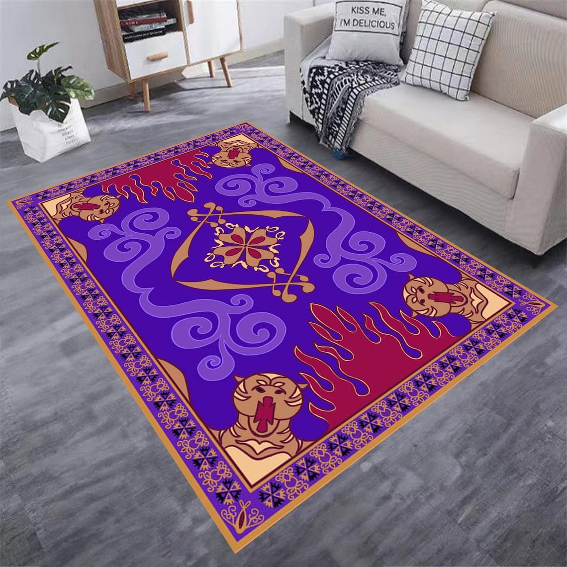 Aladdin Magic Carpet - Purple Flying Rug for Kids Room (19"x27" = 50x70cm)