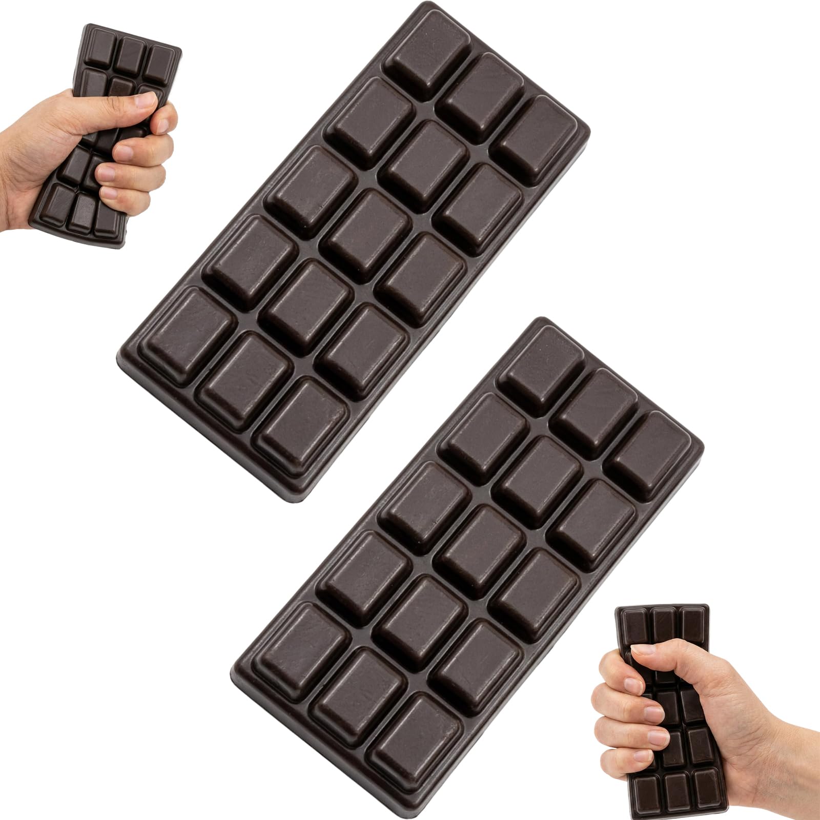 2-Piece Chocolate Squishy Set, 16cm Large Slow Rising Squishies, Food Squishy Fidget Ornaments, Artificial Stress Relaxation Ornament for Desk