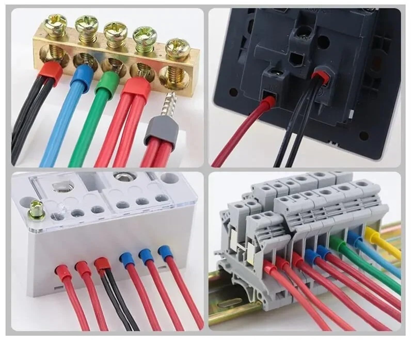 Terminales tubulares de Estilo Europeo, terminales aislados Ve, Juego de Conectores de Cable de cableado rápido for Electricista doméstico, 1200 Uds.