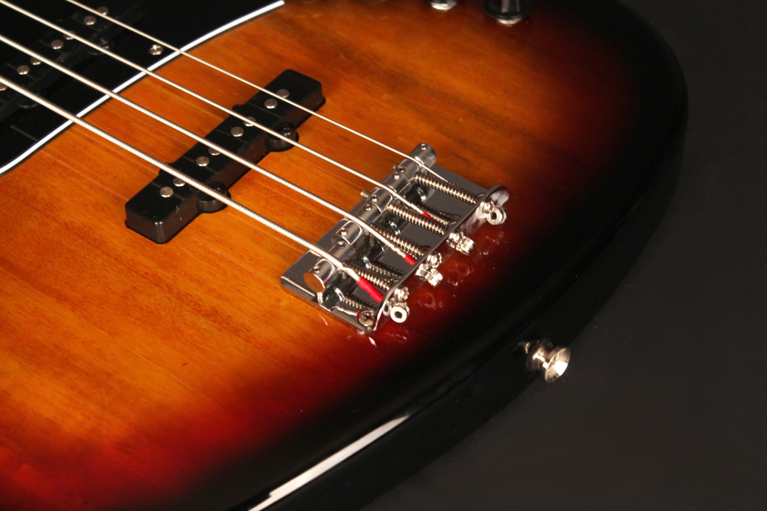 Cort GB34JJ 4-String Electric Bass, JJ Pickups, 3 Tone Sunburst - Image 4