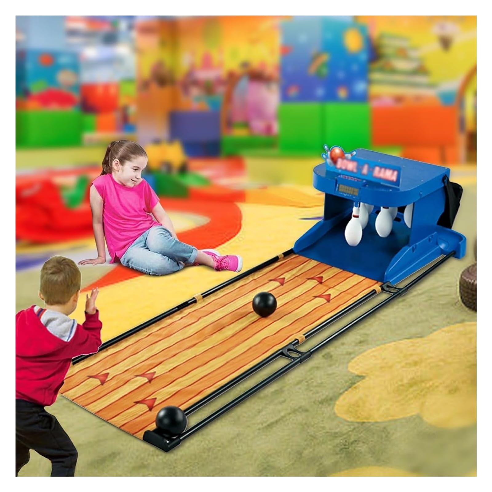 Gioco elettronico di Bowling Alley, Console interna per giochi sportivi a palla con aggiornamento automatico del quadro di valutazione LED, Set di giocattoli pieghevoli per Bowling con illuminazione,