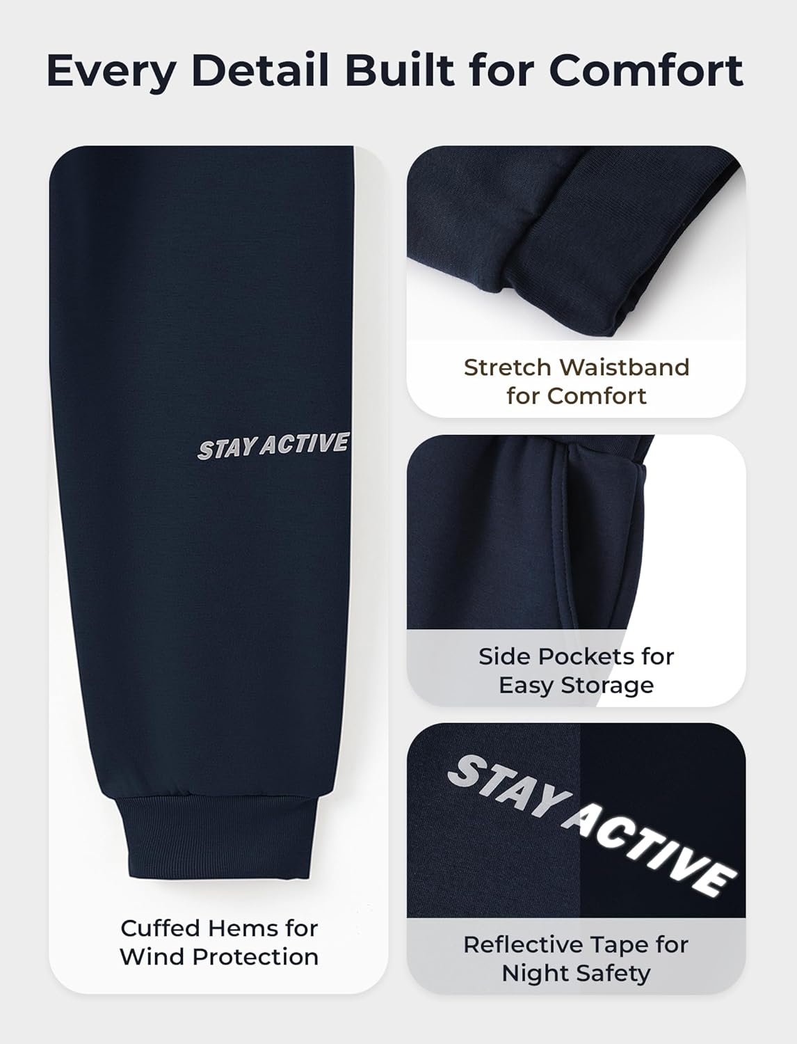 PATPAT Kids Dual-Tech Sweatpants –Warmth-Boost & One-Way Wicking Quick-Dry Tech Pants, Boys & Girls Athletic Fleece Jogger - Image 6