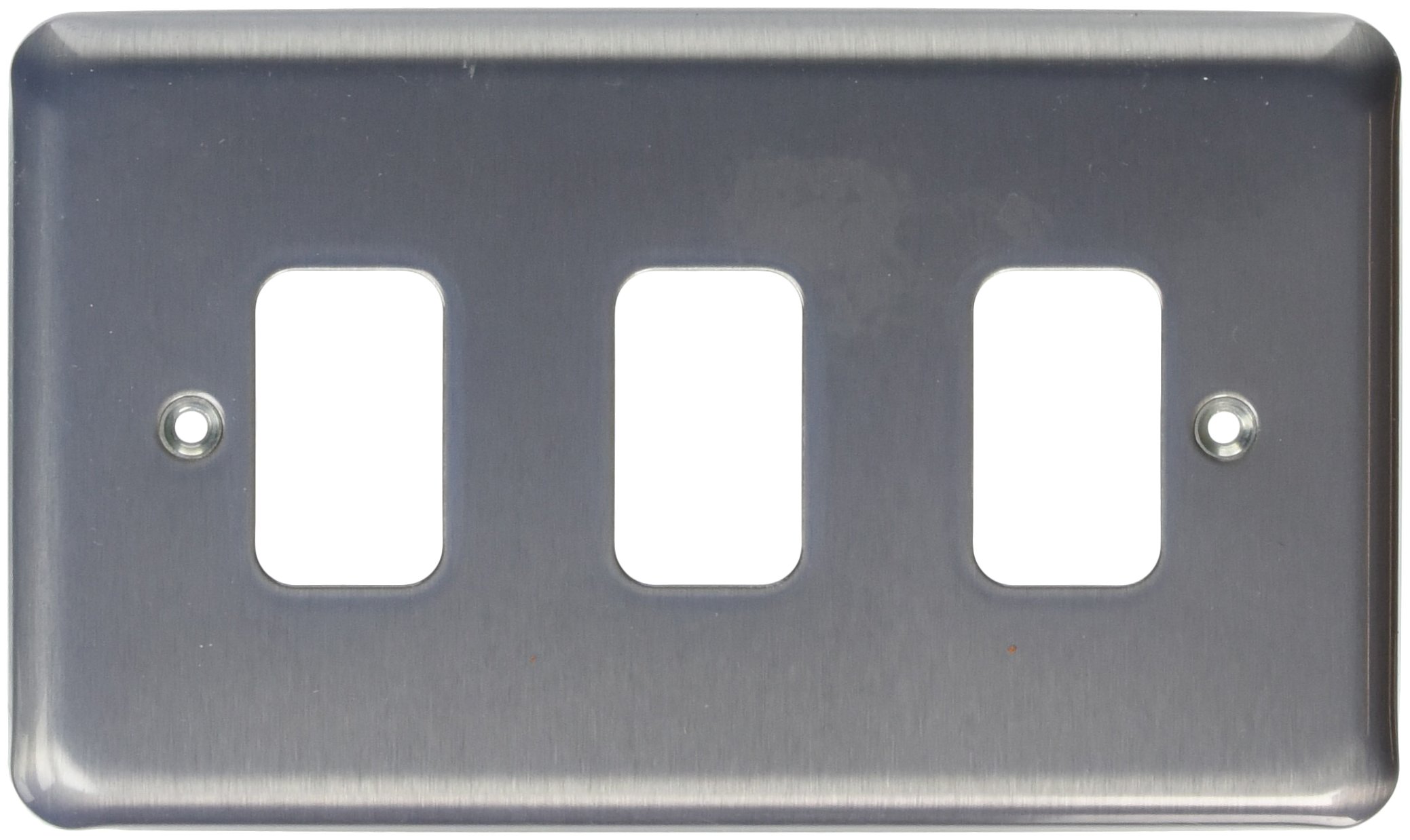 Mk Chrome Grid Plus K3433brc 3-Module Grid Frontplate - Brushed