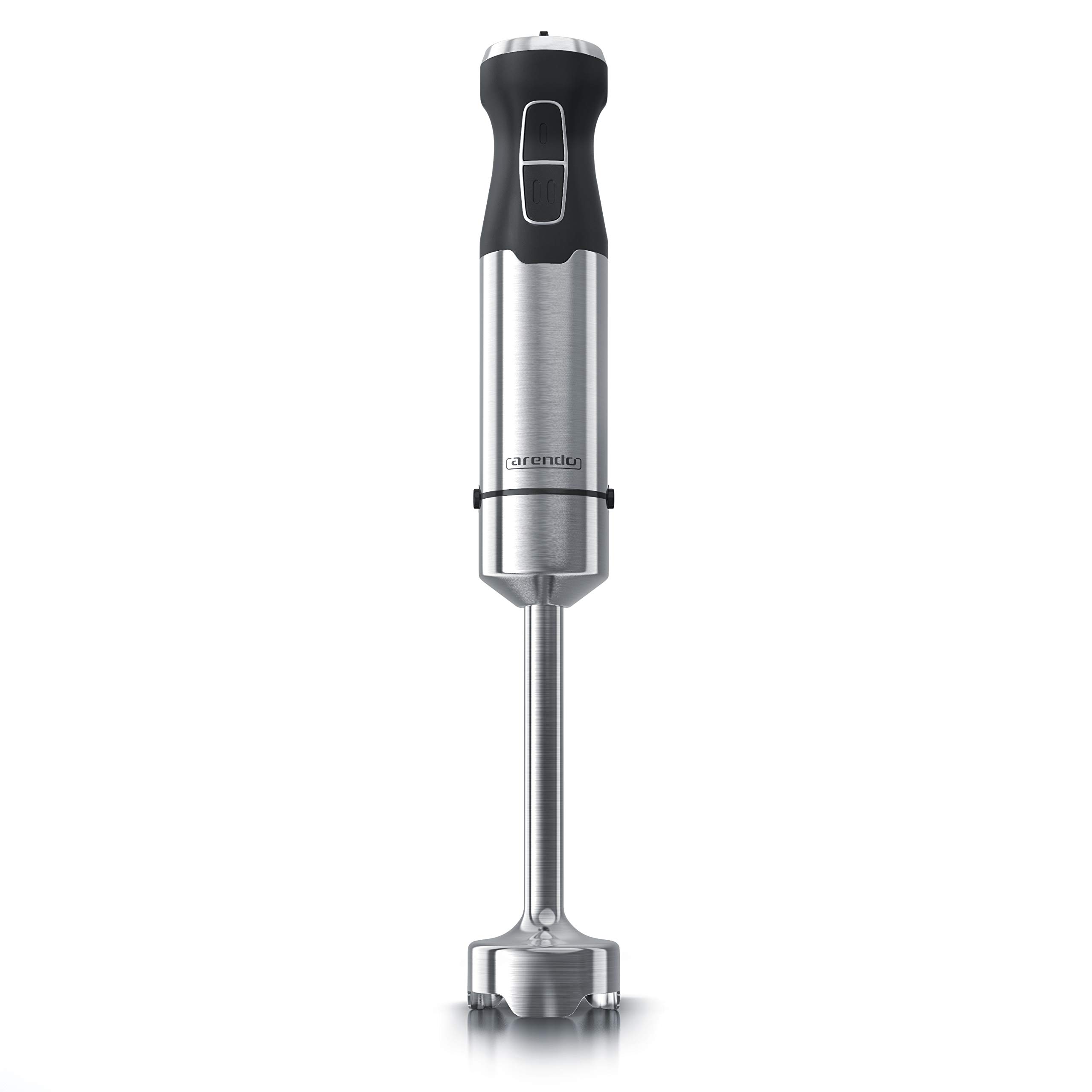 Arendo - Stabmixer 1000 Watt Edelstahl - vierflügeliges Messer - Pürierstab - stufenlose Geschwindigkeitsregelung - Turbotaste - abnehmbarer Mixfuß