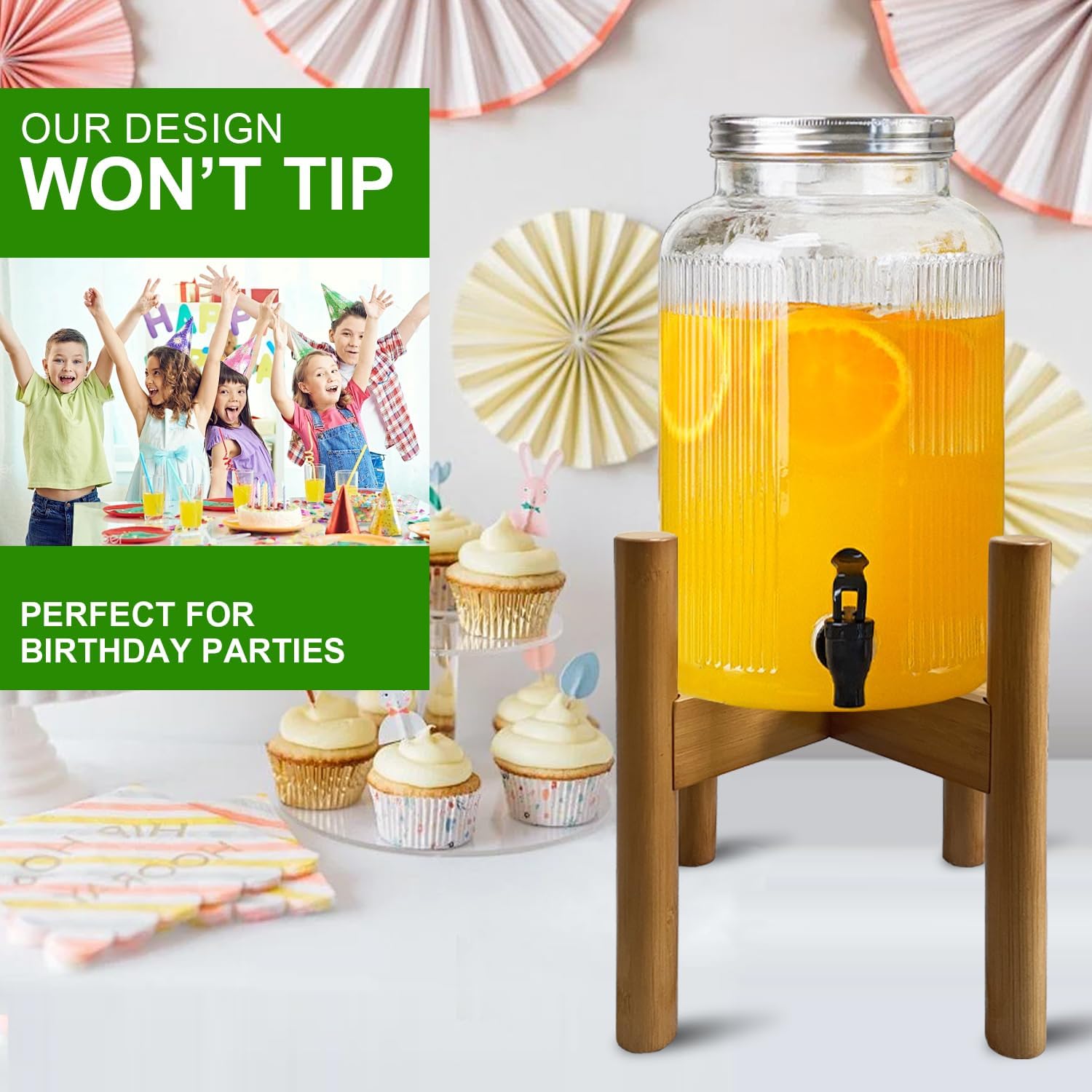 Adjustable Drink Dispenser Holder (6-11 Inch), Water Dispenser Stand - Fit Beverage Dispenser, 1-2 Gallon Glass Water Jar, 3-5 Gallon Water Jug Container, Water Filter Bottle, Water Crock Dispenser - Image 6