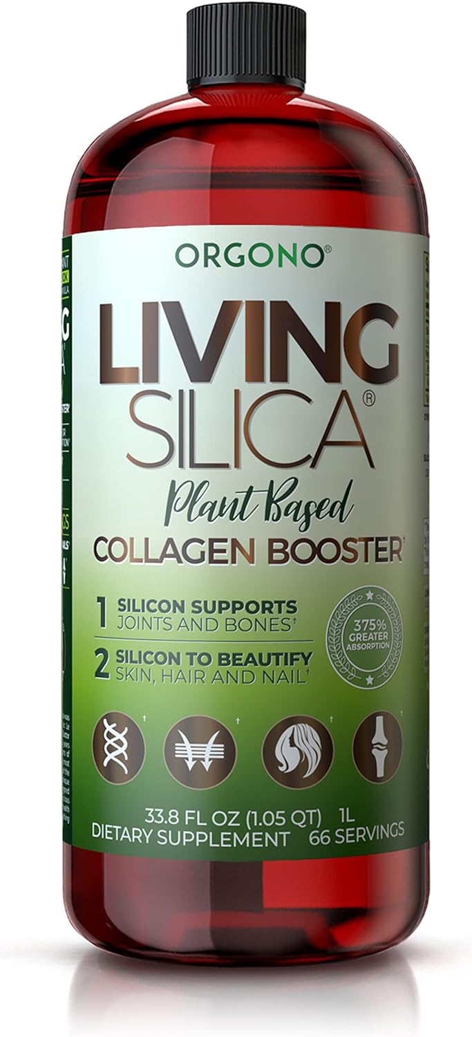 Living Silica Plant Based Collagen Booster | Vegan Collagen Booster | Supports Healthy Collagen and Elastin Production for Joint & Bone Support, Glowing Skin, Strong Hair & Nails | 33.85 Fl Oz