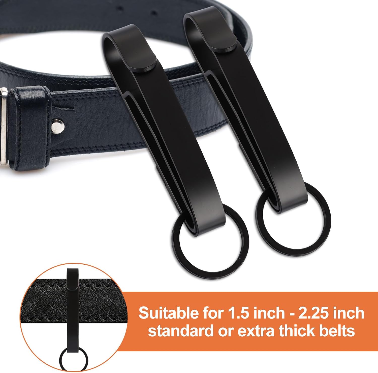 6 Pack Duty Belt Key Holder, Duty Belt Key Clip Tactical Key Holder with Keyring, Tactical Stealth Key Ring Holder for Police and Fire Agencies duty belt, 2.25 Inch Max