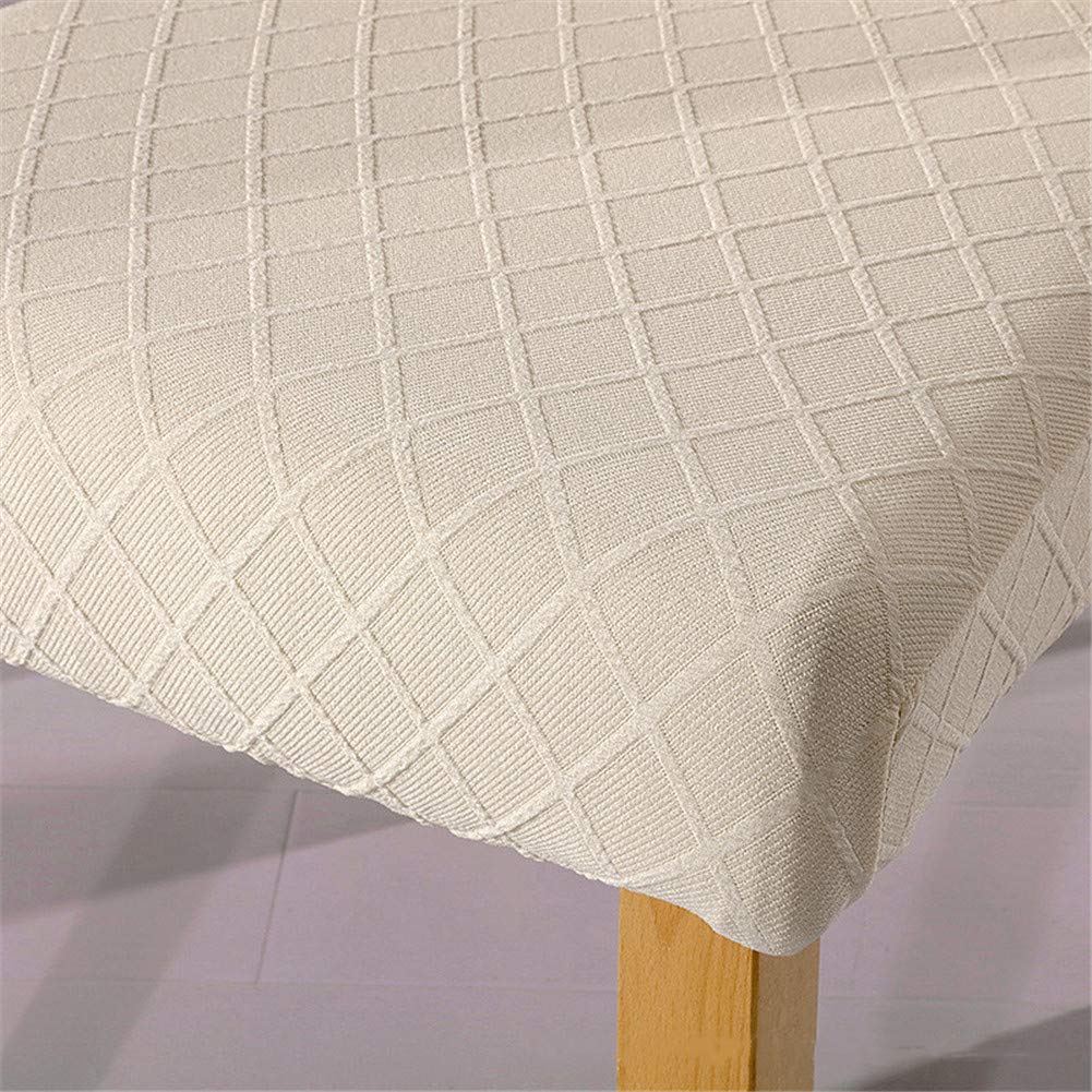 Coprisedia elastico per sedia da pranzo con schienale alto e schienale alto, copridivano, elastico per sedia per ristorante di matrimonio, banchetti in jacquard (bianco, 6 pezzi)