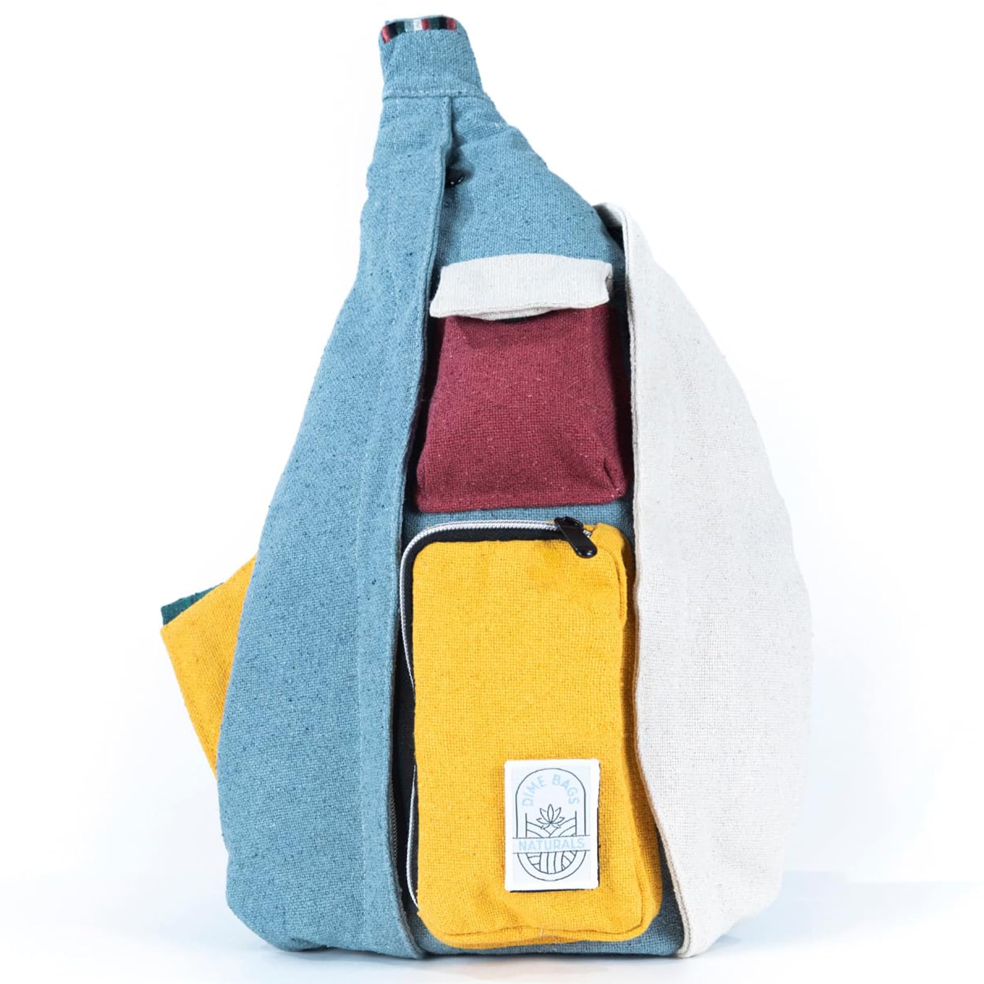 DIME BAGS 100% Nepali Hemp Crossbody Sling Bag, Roomy Multi-Pocket Design with Adjustable Strap for Daily Use & Travel Seeker