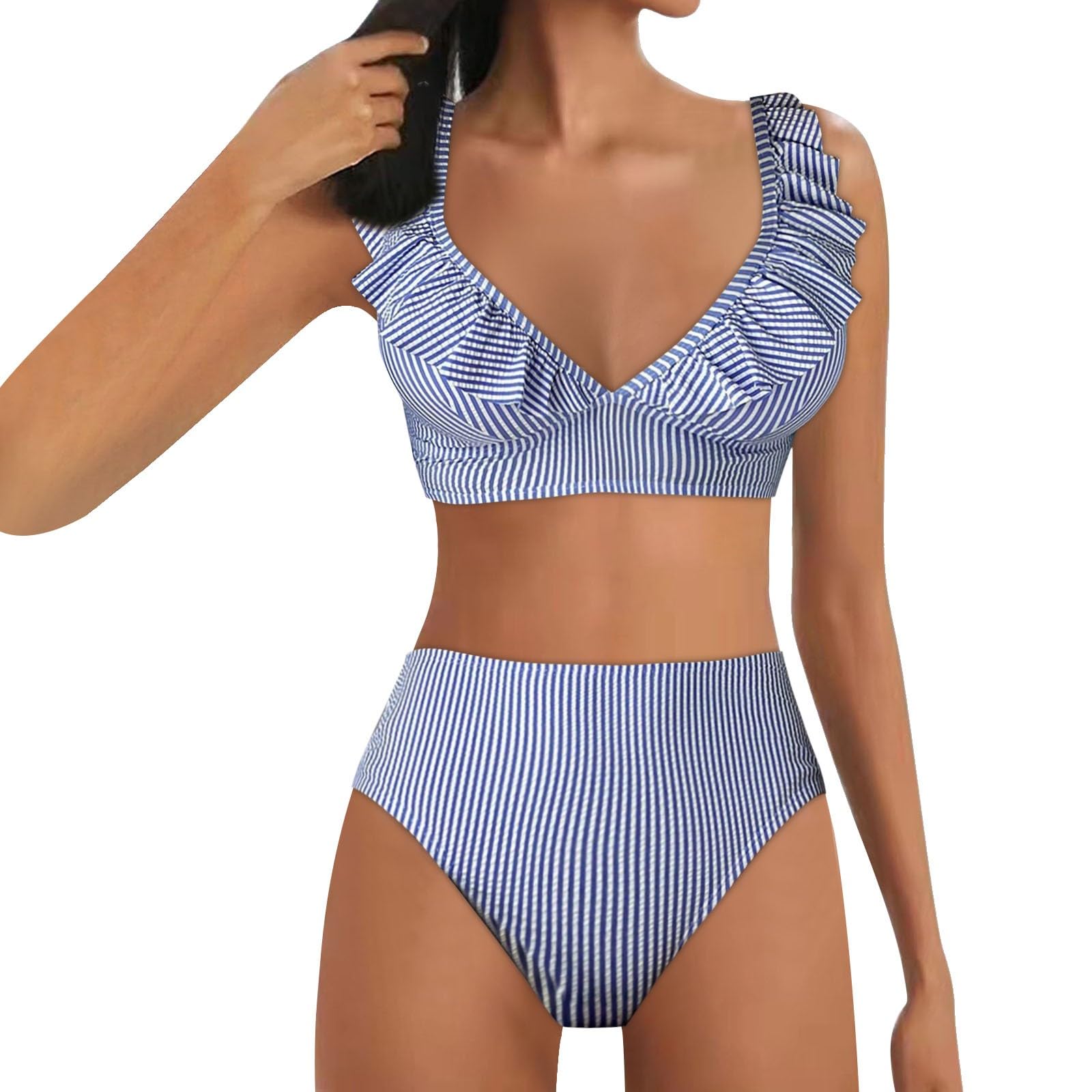 Genérico Bikini Reductor Pecho Mujer Pantalon BañAdor Mujer Traje de baño de Dos Piezas para Mujer Conjuntos de Bikini Estampados de Talle Trajes de baño con Bikini Reductor Barriga BañAdor