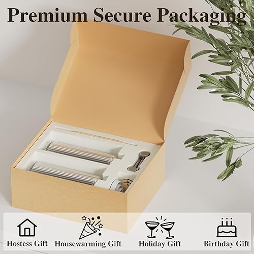 Miniatura 6 de Juego de dispensador de jabón de 18 onzas con bomba de acero inoxidable plateado y bandeja de madera, diseño de rayas verticales recargable para