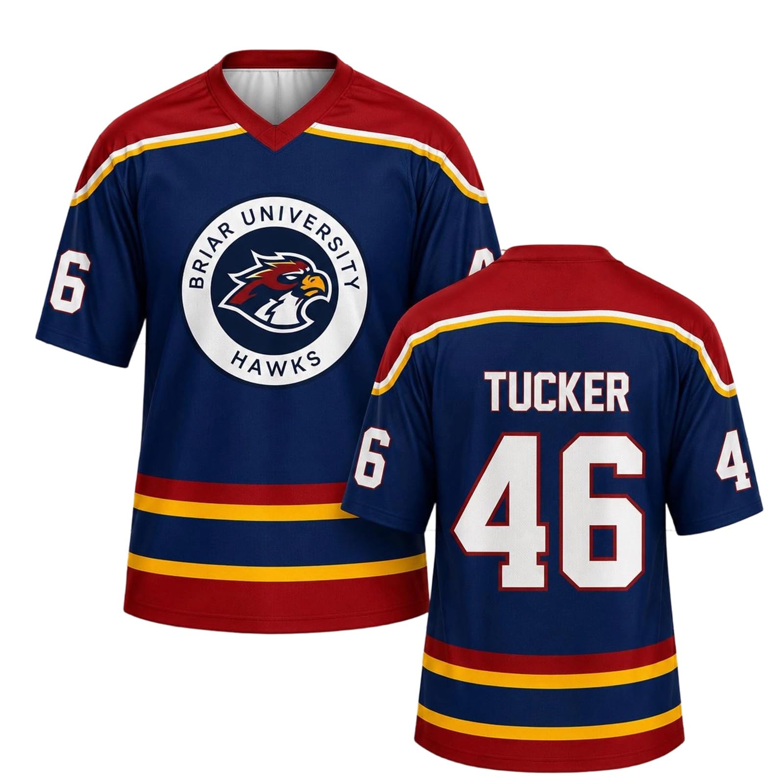 Off Campus Hockey Jersey Graham 44 & Logan 22 & Tucker 46 & Di Laurentis 66 Briar U Jersey Shirts Men/Women Unisex Short Sleeve Briar Hockey Shirts Sports Inspired Tshirts Off Campus Merch for Fans — image 1