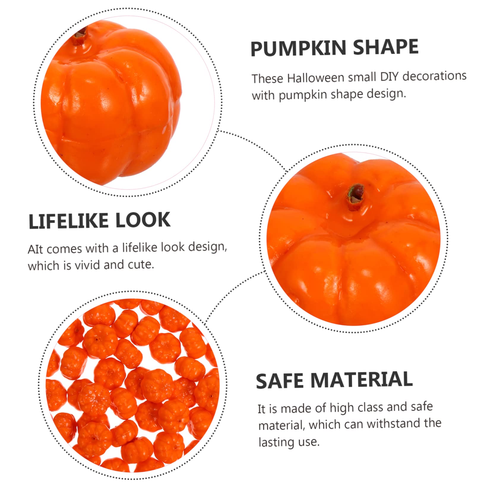 PRETYZOOM 700 Piezas De Decoración De Calabazas Falsas Calabazas De Halloween Adornos De Dulces Putka Grandes Artificiales Decoraciones De Otoño para El Hogar
