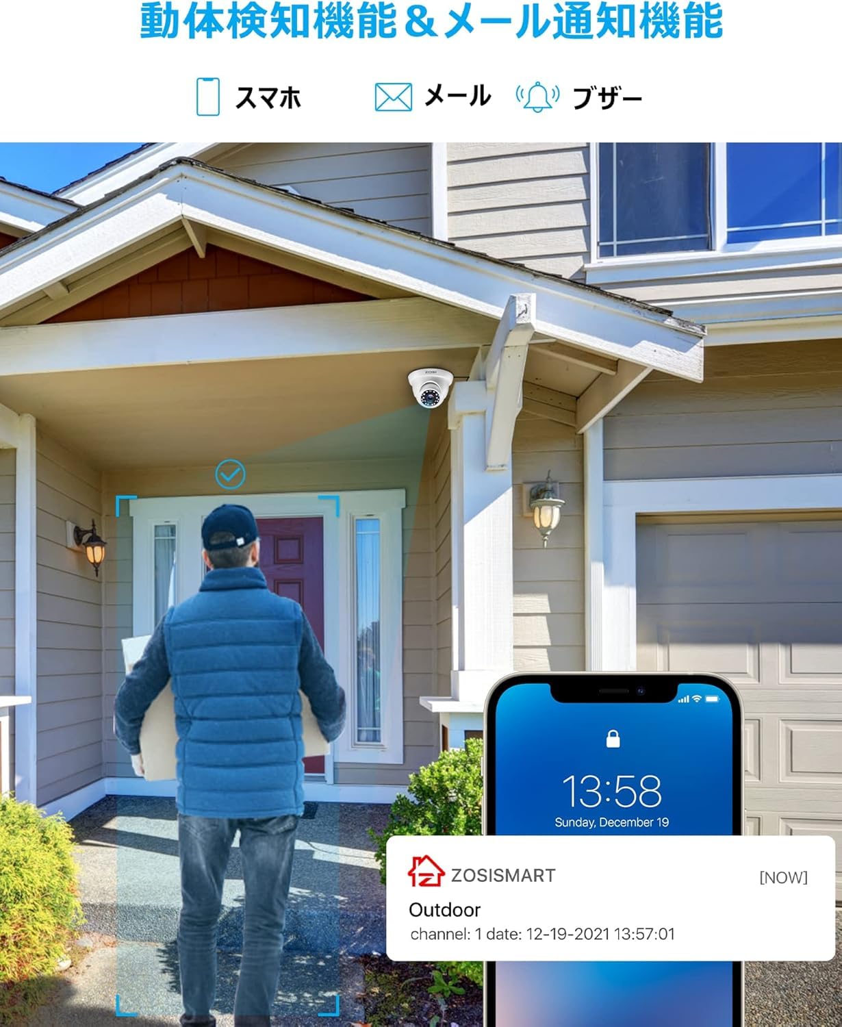 ZOSI 防犯カメラ屋外2台＆８CHレコーダー HDDなし Amazon.co.jp: ZOSI 1080P 防犯カメラシステム 5MP Lite 8CH