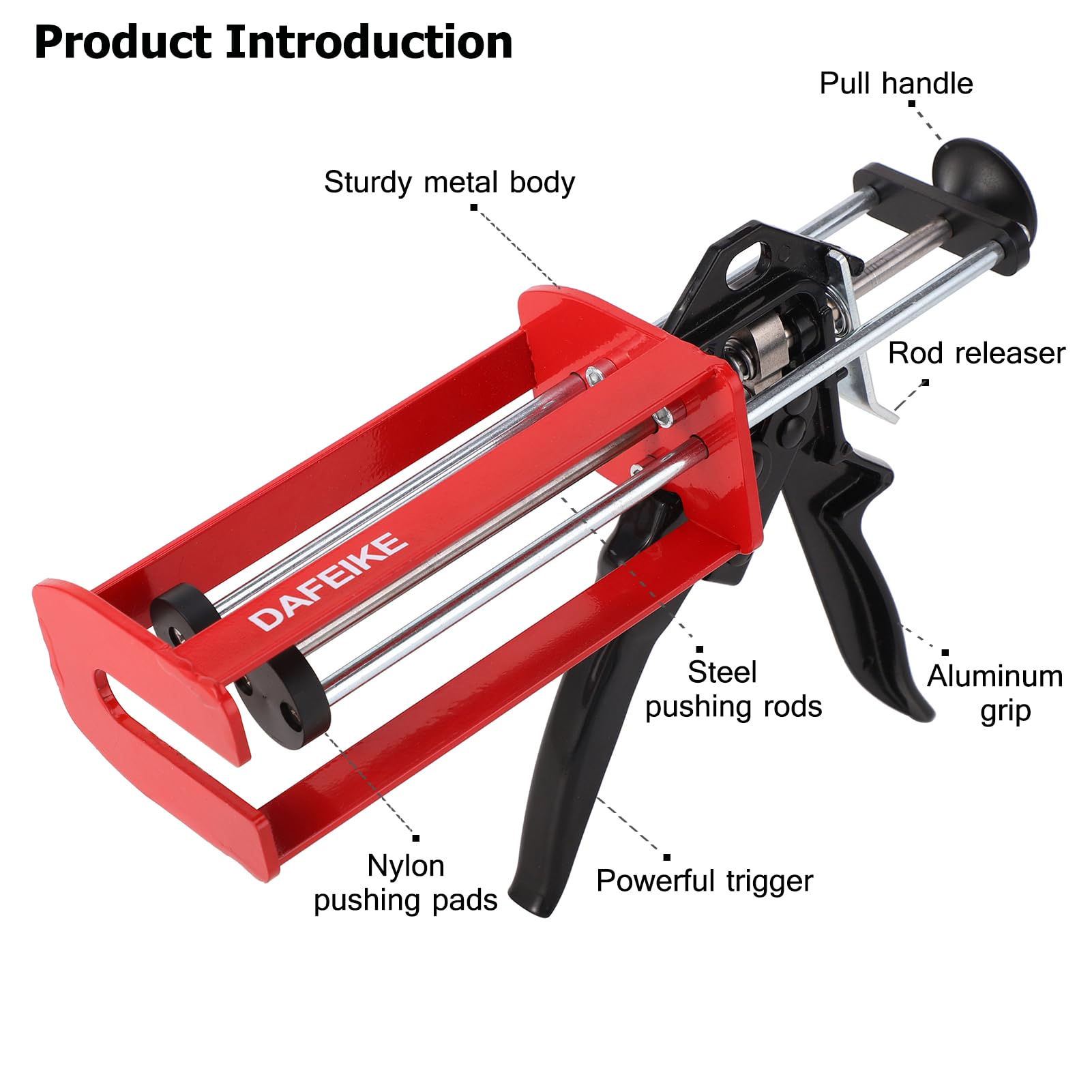 DAFEIKE 400 ml Epoxy Gun Dual Component Caulking Gun Manual Double