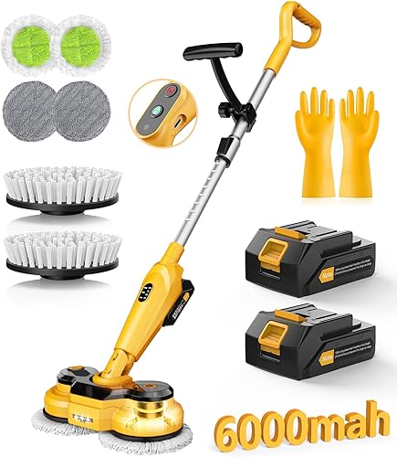 Vista 8 de qimedo Trapeador Eléctrico Inalámbrico con Batería de 6000mAh M1 Pro, Fregadora Eléctrica de 800RPM y Trapeadores para Limpieza de Pisos