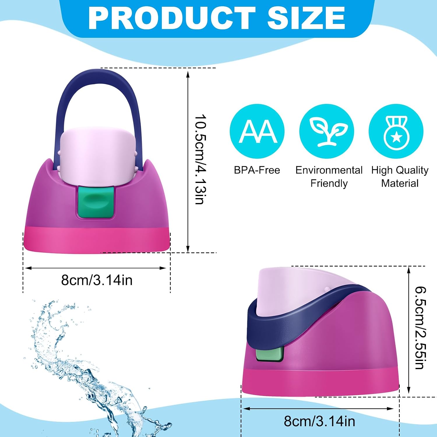 Replacement Lid for Owala Freesip,Compatible with Owala Freesip Water Bottle 16oz 24oz 32oz 40oz,Premium Replacement Accessories for Owala Cap,Leakproof,BPA-Free (yellow gray) image 3