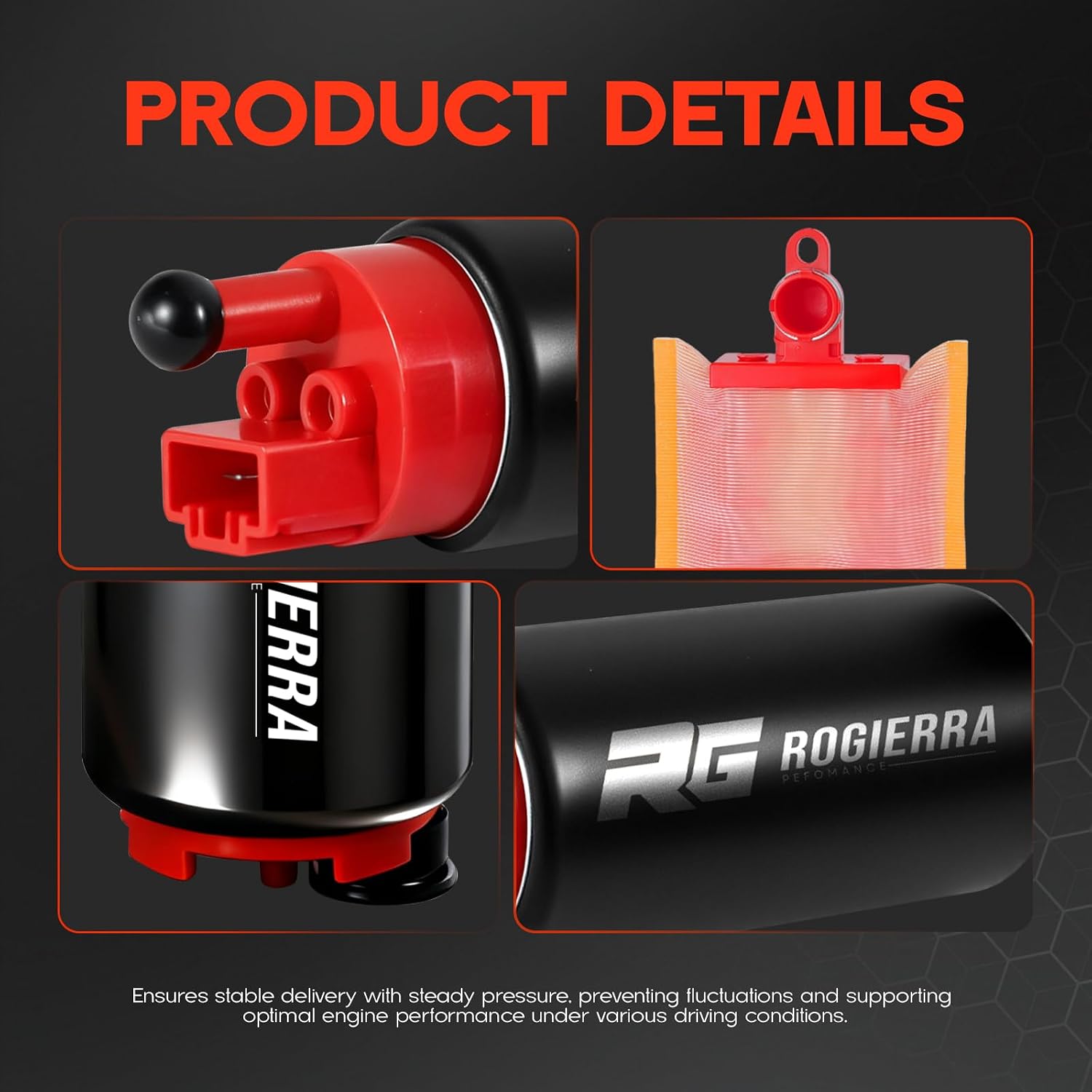 340LPH High Performance In-Tank Electric Fuel Pump with Installation Kit, Universal Fit, Replaces Walbro GSS341