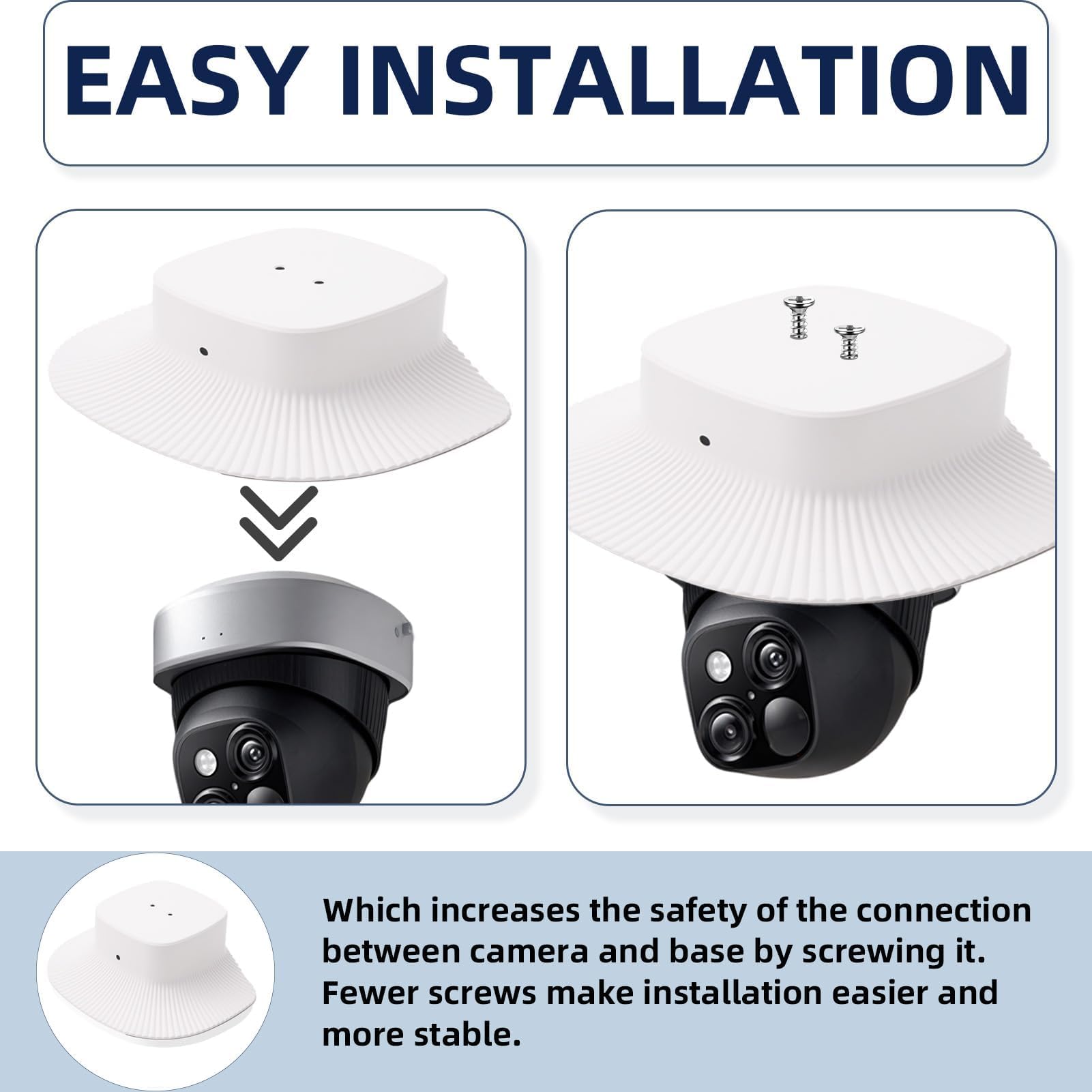 Housse de Protection Contre la Pluie pour Eufy Security SoloCam S340 Résistante aux Intempéries Protège Contre la Pluie, Les Aayons UV Poussière et Vents Violents（Blanc）