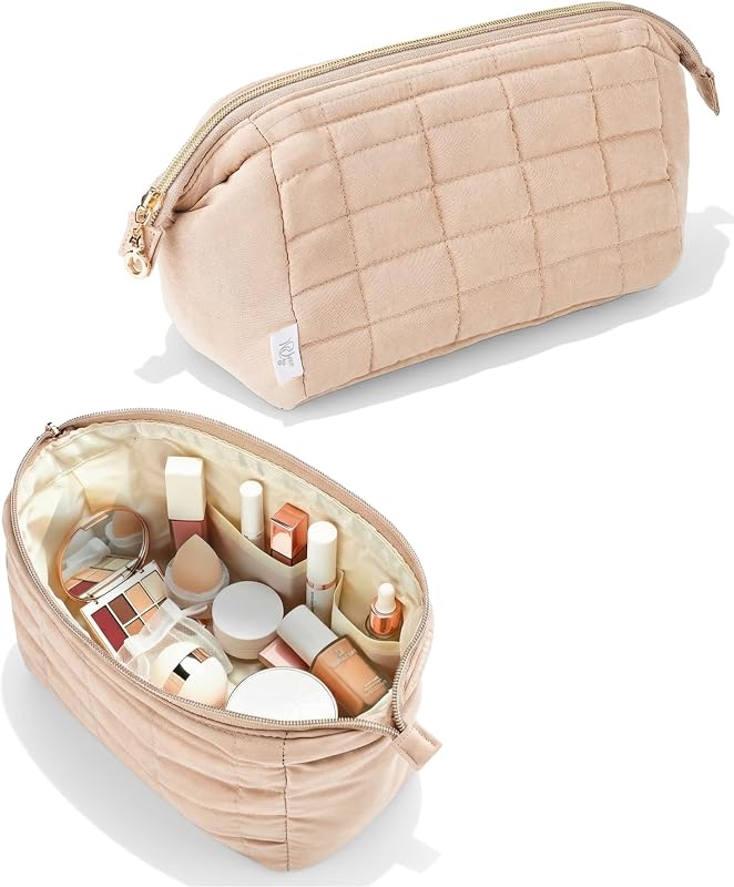 Necessaire de maquiagem acolchoada matelassê Ms. Pen Bege