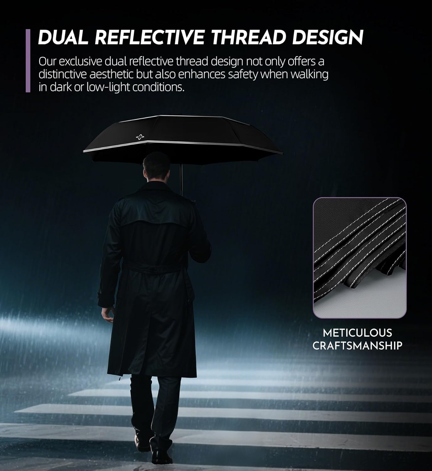 Compact Travel Windproof Umbrella, Vented 43" Auto open/close Folding Quick Dry Umbrellas for Rain, Portable Small for Backpack Car, Thoughtful Gift for Women Men Kids, TSA Approved