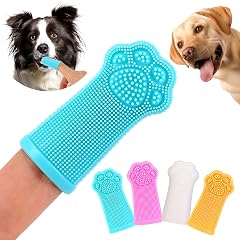 Dog Finger Toothbrush 4-Pack Finger Toothbrush for Dogs Upgraded Pet Tooth Brushing Kit A Fun Dog Teeth Cleaning