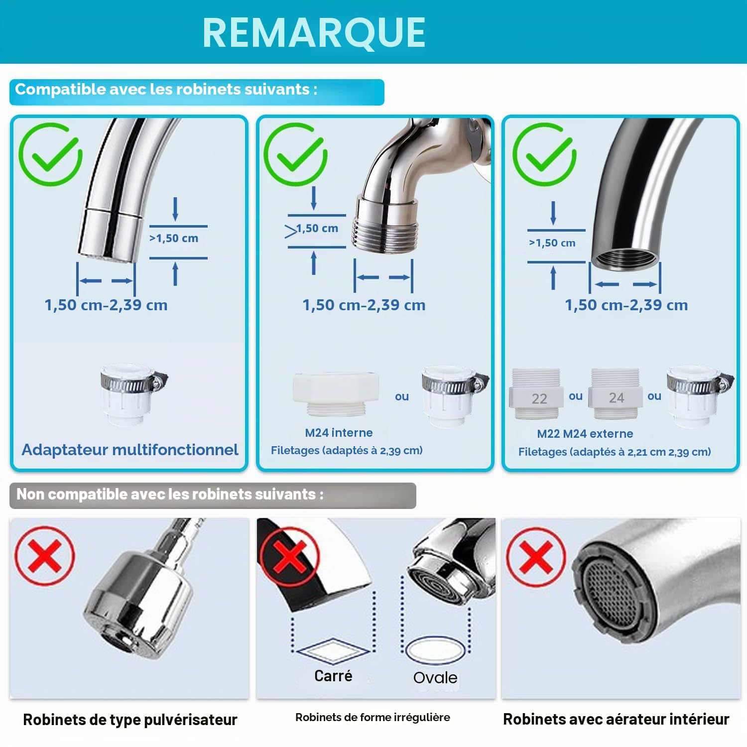 Vortopt Filtre eau Robinet en Acier Inoxydable, Système de Filtration d'eau à Bloc de Carbone, Filtre à eau du Robinet, Réduit Chlore, Mauvais Goût et Odeur, T2 (1 Filtre Inclus)