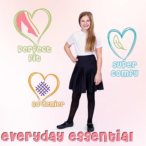 Miniatura 3 de Silky Toes Medias opacas de invierno para niñas 2 pares medias de nailon negras y blancas o de colores para niños y niños pequeños de todos los