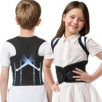 babaka Posture Corrector for Kids and Teens Adjustable Full Back Support Brace, Scoliosis, Dowagers Hump, Hunchback, Spine Corrector Boys and Girls Medium