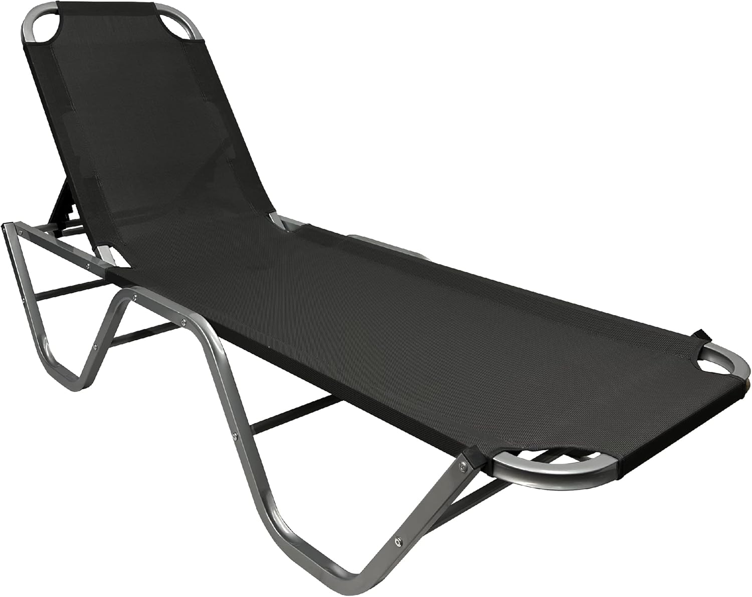 EasyGo Product Chaise Lounger – Aluminum Sun Lounge Chair – Adjustable Outdoor Patio Beach Porch Swing Pool-Five-Position Recliner-Lightweight All Weather, 2 Pack Blue