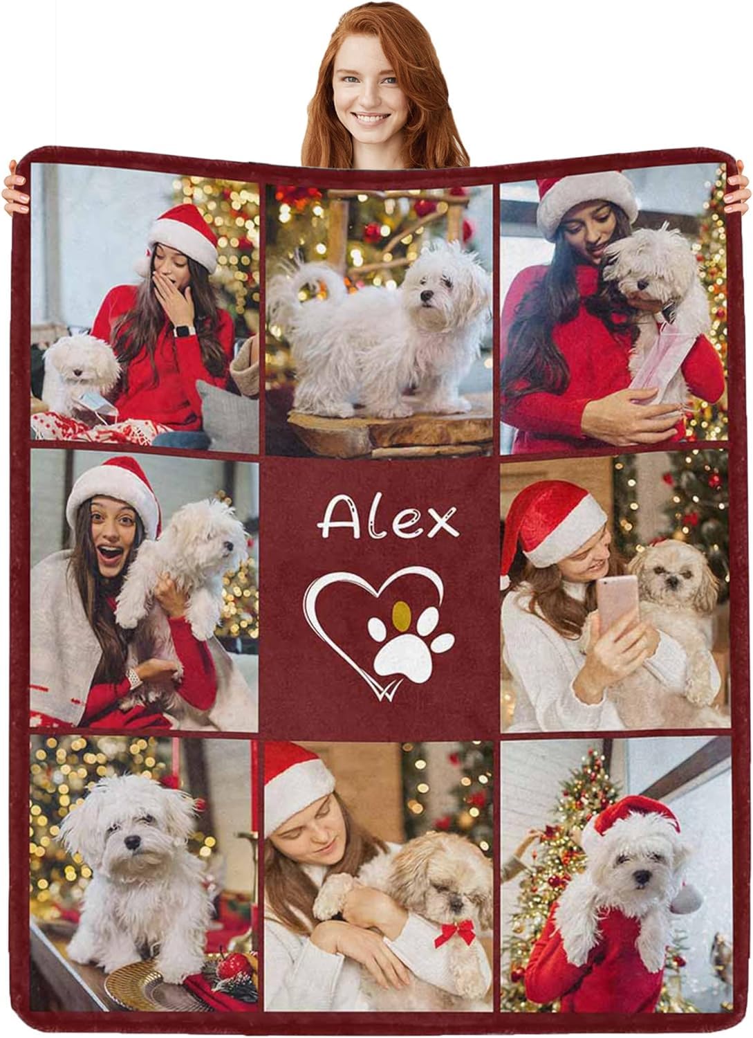 Glad Gua Personalised Pet Memorial Throw Blanket, Loss of Dog Sympathy Gift, Custom Photo Remembrance Present, for Pet Bereavement, Cat & Dog Memory Blankets Remember Dead Pets