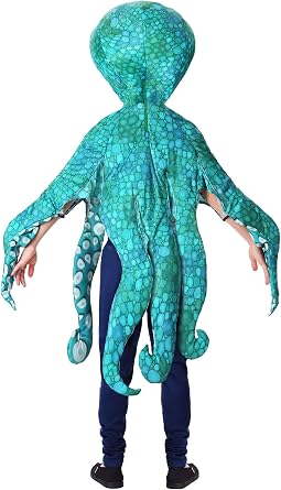 Kids Blue Octopus Costume Unisex, Ocean Animal Halloween Bodysuit for boys and girls, Ocean Themed Dressup Party
