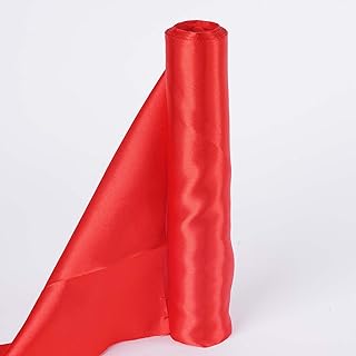 12-Inch x 10 Yards Red Satin Put-up Fabric by The Bolt - Wedding Party Decorations Sewing DIY Crafts Costumes