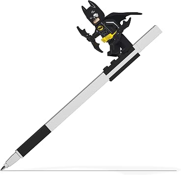 IQ LEGO Gel Pen with Batman Minifigure - Black Gel Pen 52864