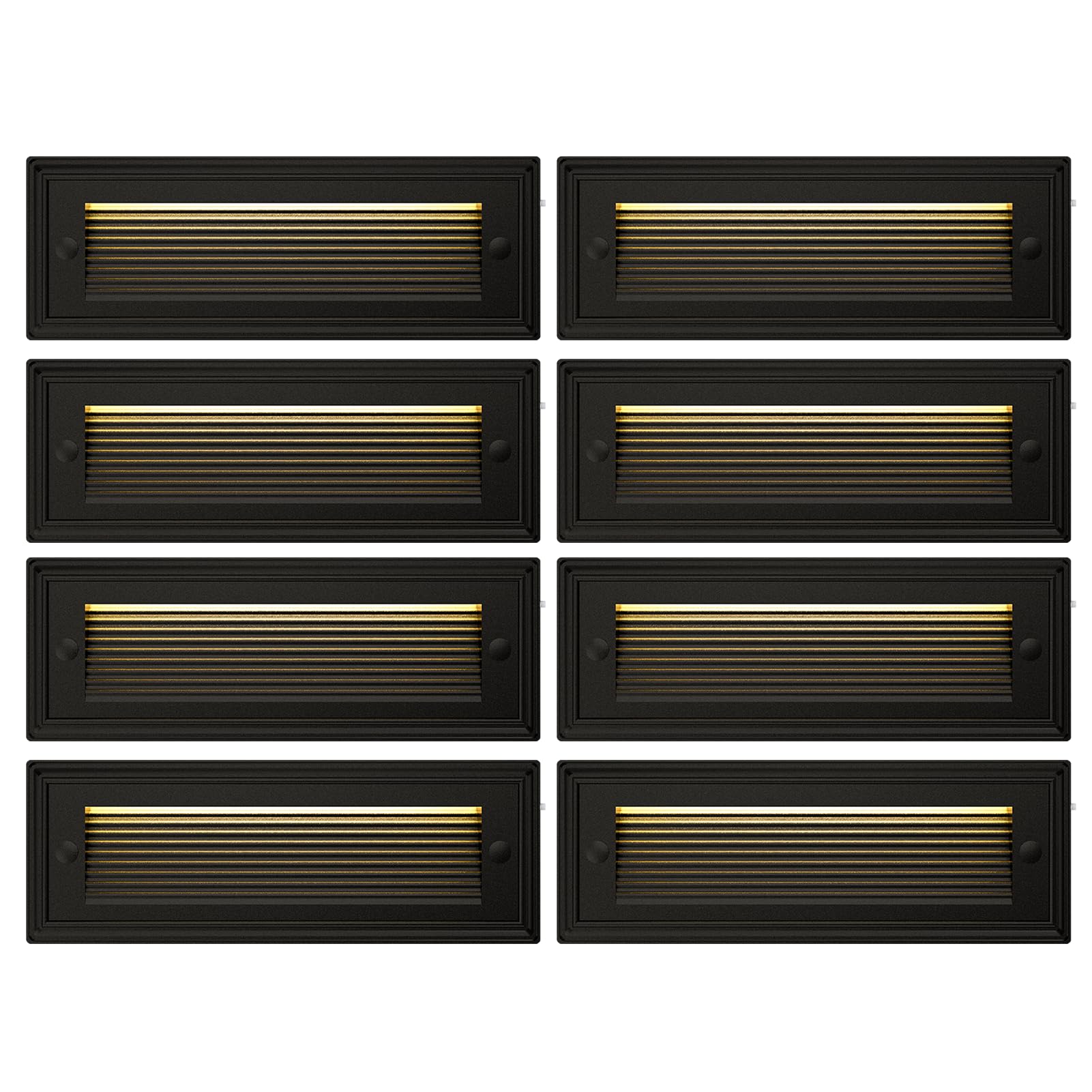 Photo 1 of **FACTORY SEALED**  9 Inch Low Voltage Step Lights, 12V DC 5W LED Stair Light Indoor & Outdoor, 3CCT 3000K/4000K/6500K, IP65 Waterproof Outdoor Step Light for Landscape Lighting, Stair, Deck, Pathway, Walkway, Pack of 8