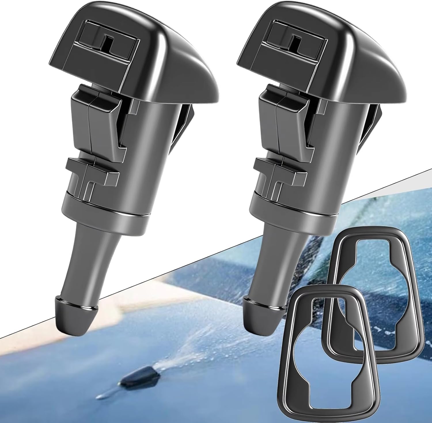 Car Wiper Washer Sprayer Replacement for Dodge For Journey 2009-2012 For Magnum 2006-2008 OEM 86636FG051 2PCS Front Windshield Washer Nozzle Repairs