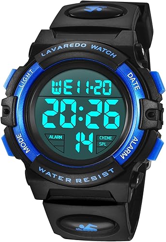 Reloj para niños, reloj para niños de 3 a 12 años, reloj digital deportivo al aire libre, multifuncional, cronógrafo, LED, 50 M, impermeable, con