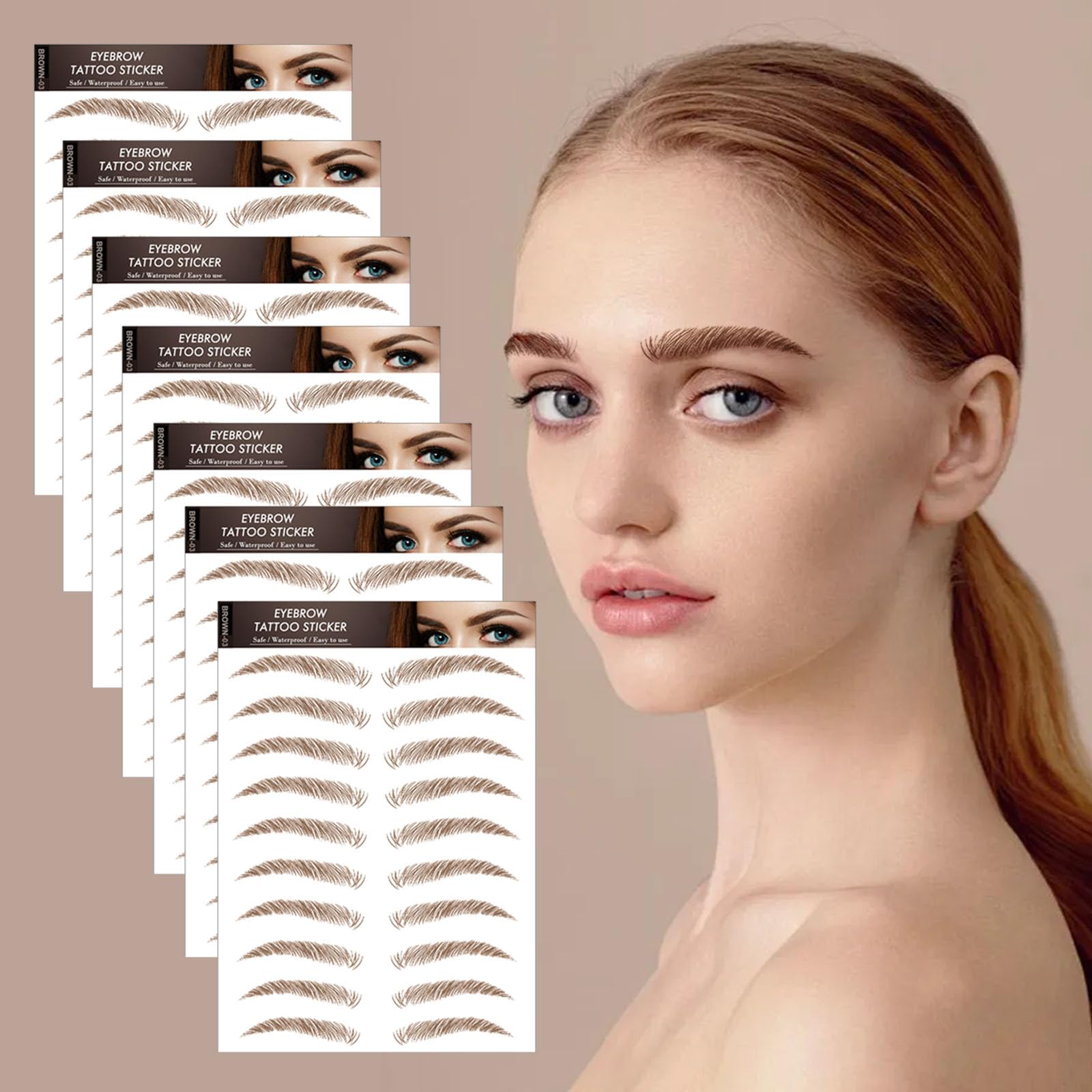 AWAVM 7Sheets/77Pairs 4D Hair-Like Eyebrow Tattoo Stickers Waterproof Natural Fake Stickers,Long Lasting Eyebrow Grooming Shaping Perfect for Women and Girls (Brown-03) - Image 4