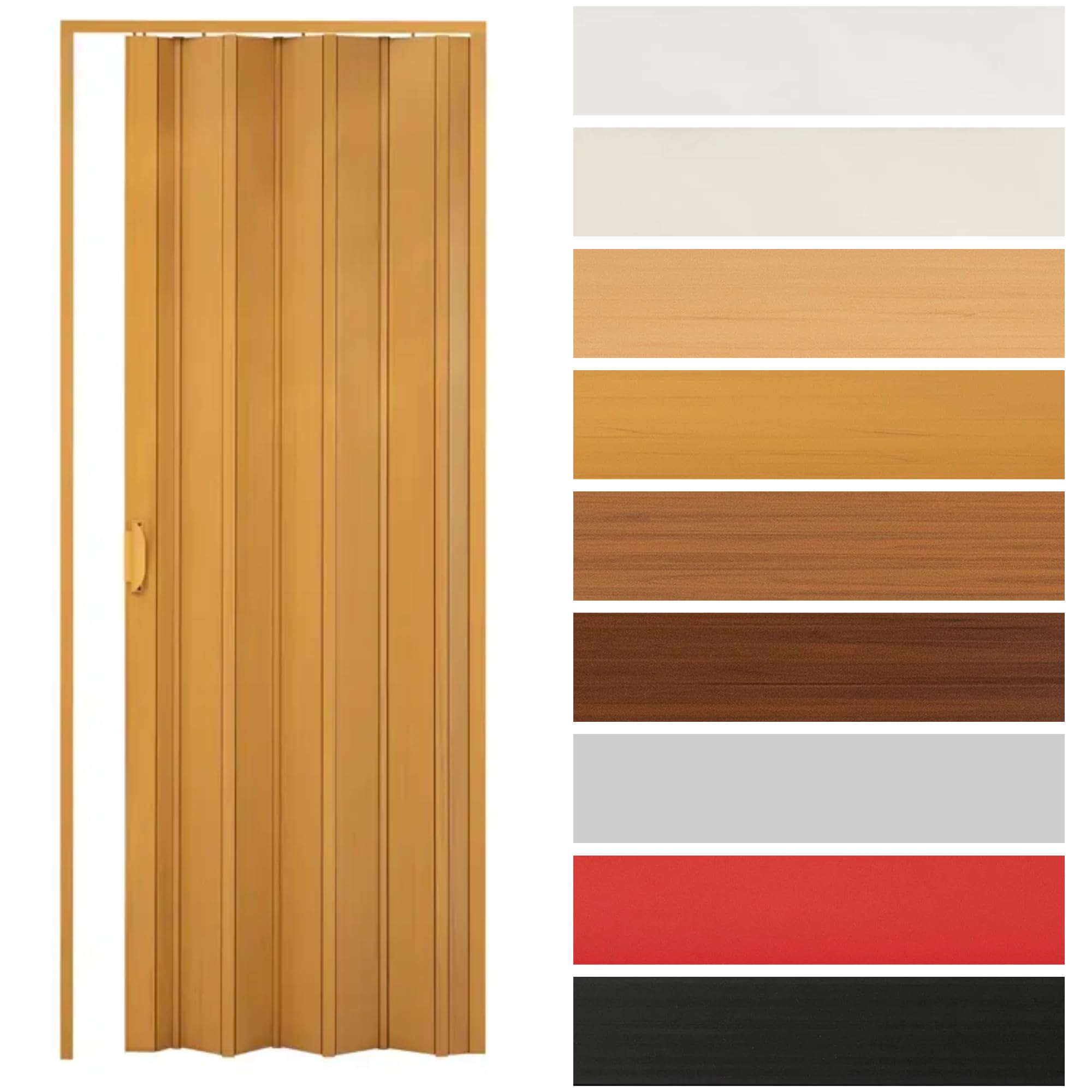 FRAMIG® Porta a Soffietto in PVC Atossico SU MISURA Personalizzabile | Porta Pieghevole da Interno Made in Italy | Ideale come Porta a Libro per Interni | Con Chiusura Laterale o Centrale