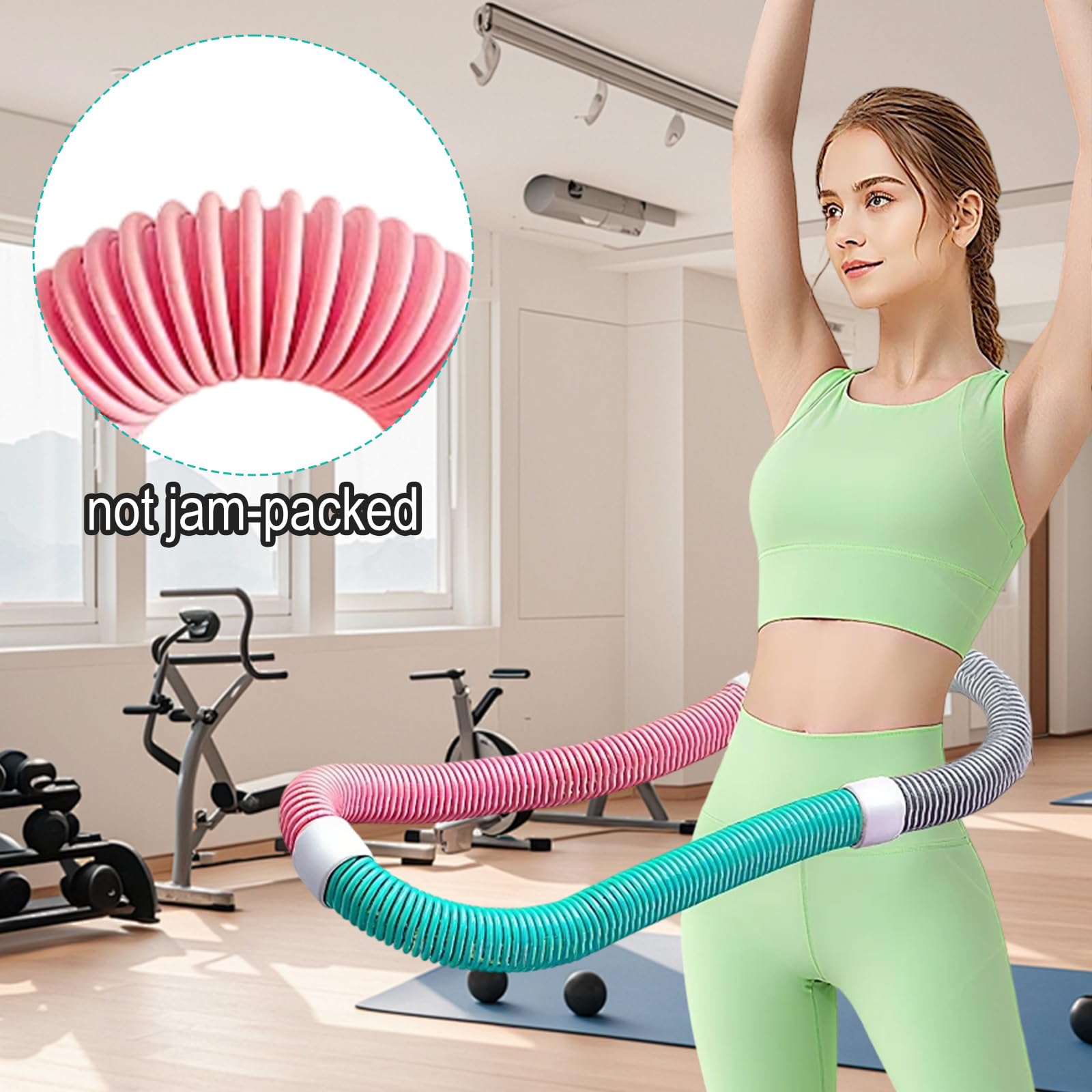 Hula Hoop Morbido Ponderato per Adulti - Morbido Hula Hoop - MorbidoHula Hoopper Dimagrire con Peso - Design con Molla,Struttura Comoda per La Vita,Pieghevole E Portatile