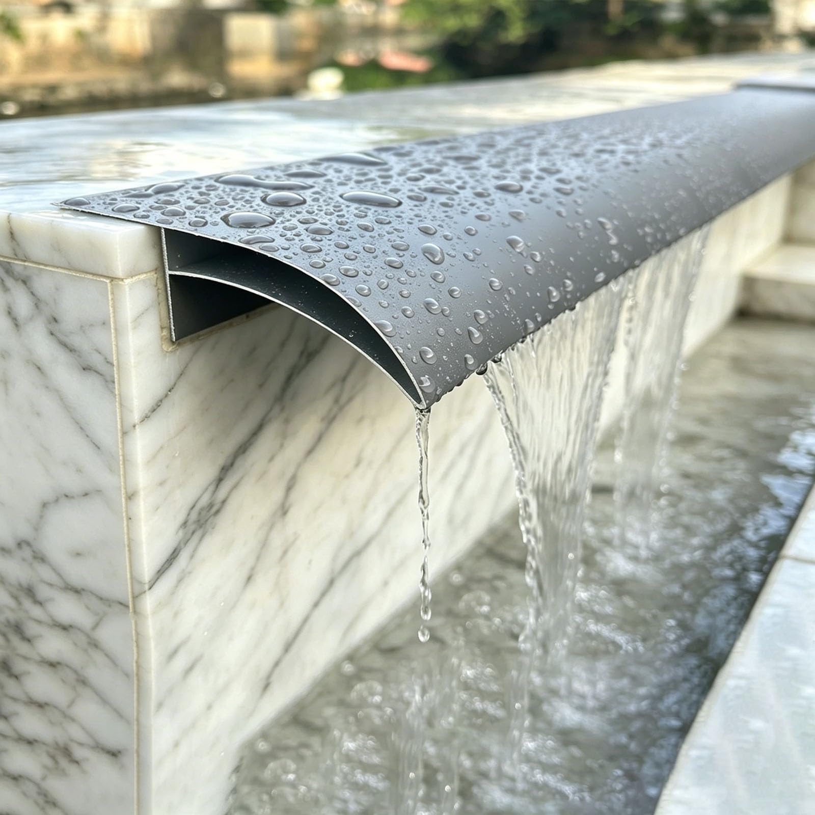 Roof Eaves Drip Rail, Window Sill Drip Edge, Patio Wall Waterproof Trim, Rainwater Backflow Prevention Strip, Length Customizable(Gray-6Pack,W-33mm/1.3in)