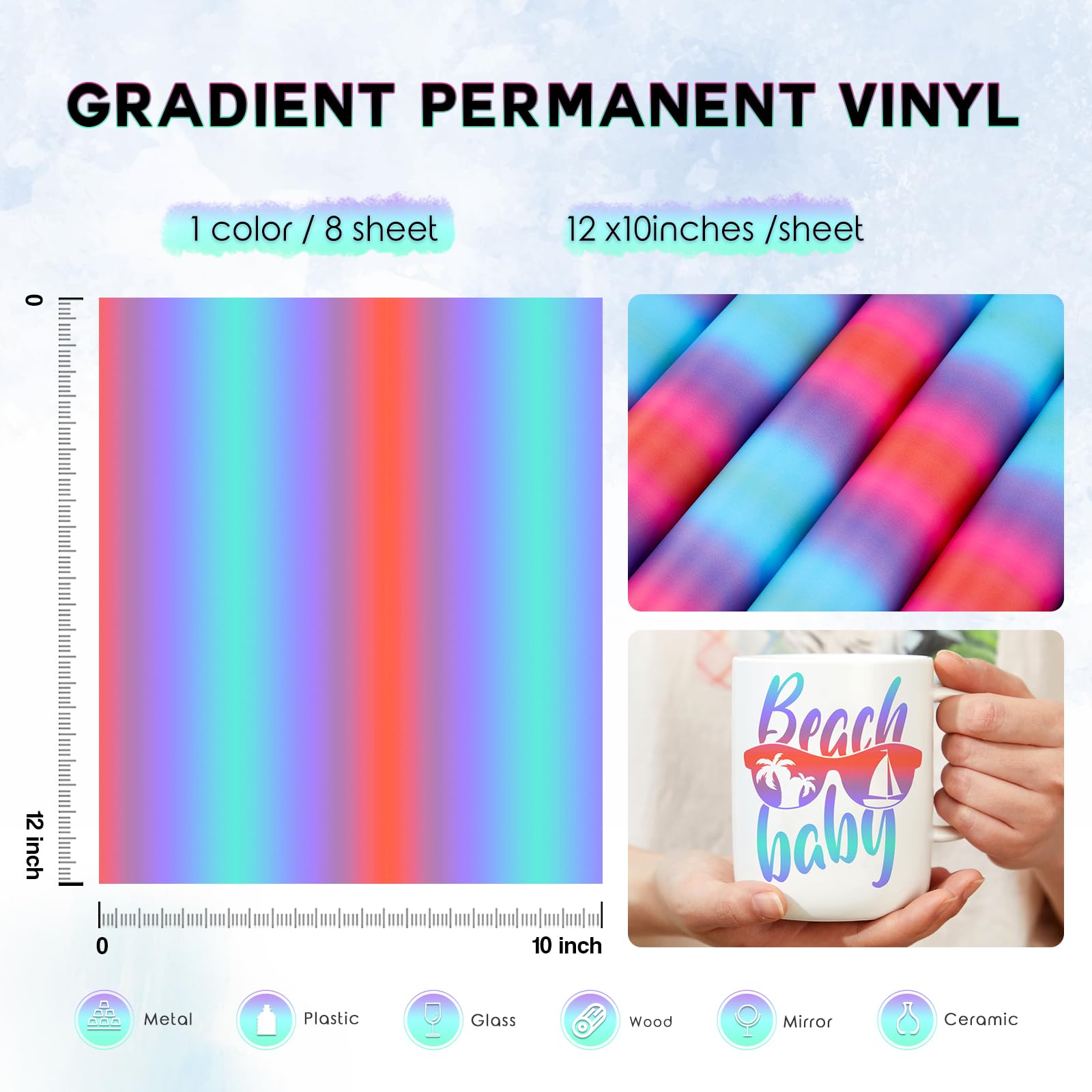 Tintnut Purple Blue Permanent Vinyl - 8 Sheets 12