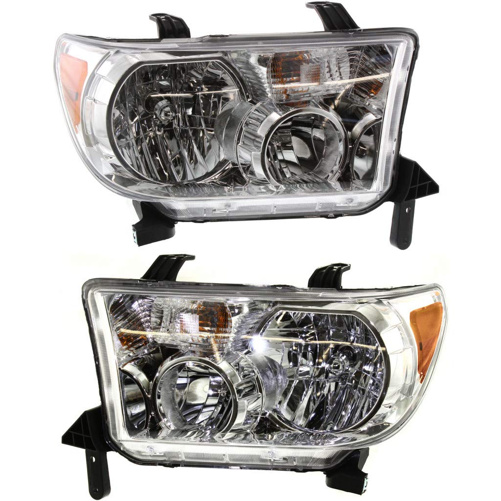 Photo 1 of For Toyota Tundra 2007-2013/Sequoia 2008-2014 Headlight Assembly 09-2010 Pair-Driver and Passenger Side DOT Certified TO2502171 + TO2503171